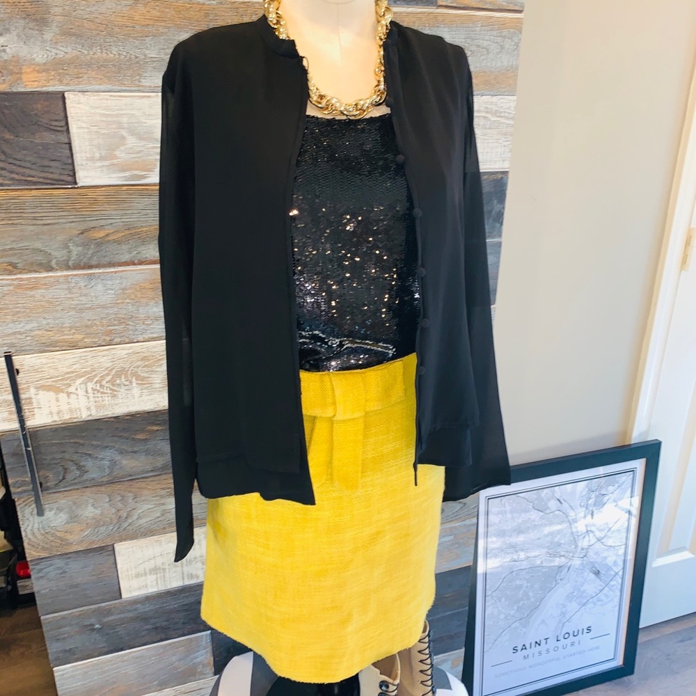 ⬇️$238 NWT EILEEN FISHER silk sheer blk shirt